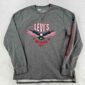 Levis Sweater Women's Gray Pullover Sweatshirt Relaxed Casual Long-sleeves Sz L